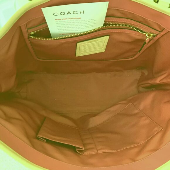 Coach Natural Straw Woven Tote Bag NWT - Picture 4 of 6